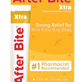 Packaging of After Bite Xtra Itch Relieving Gel in a tube with a yellow and white color scheme, labeled for relief of itchy bug bites.