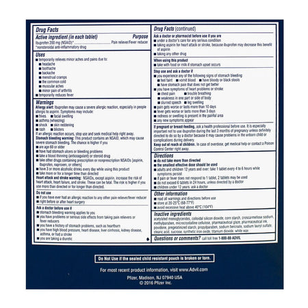 Advil Ibuprofen - Carded Vial of 10 - All Travel Sizes