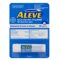 A vial of 10 Aleve tablets for pain relief in a blister pack.