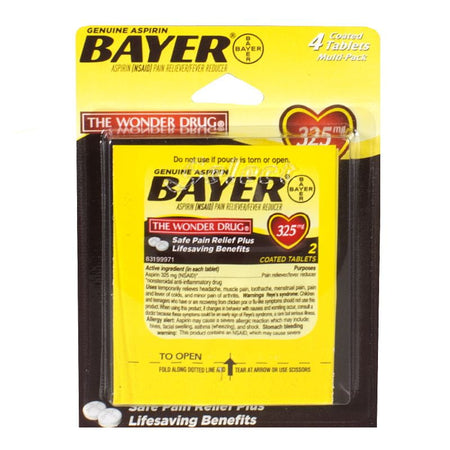 Bayer Aspirin Carded - Card of 4 - All Travel Sizes