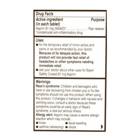 Bayer Aspirin Low Dose 81 mg, 32ct