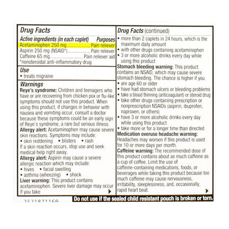 Excedrin Migraine - Card of 4