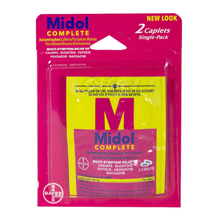 Midol Menstrual Complete - Card of 2 - All Travel Sizes