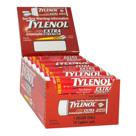 Tylenol Extra Strength - Vial of 10 - All Travel Sizes