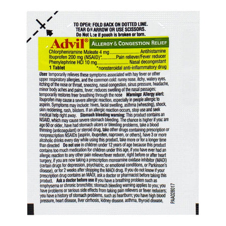 UNAVAILABLE - Advil Allergy Congestion Relief - Pack of 1 - All Travel Sizes