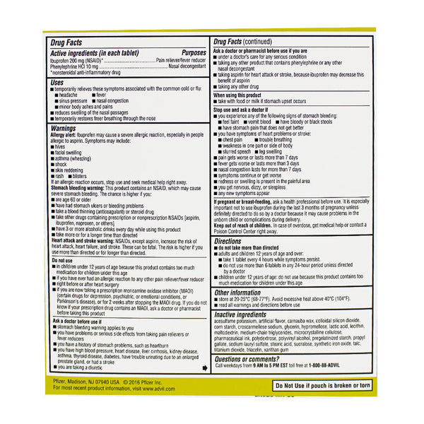 UNAVAILABLE - Advil Allergy & Congestion Relief - Card of 1