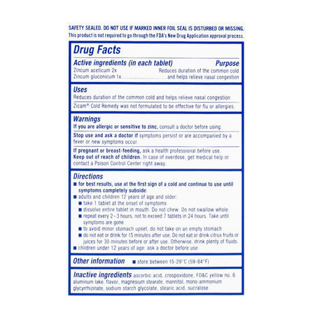 Zicam Cold Remedy Zinc Rapidmelts, Citrus - 25 Count - All Travel Sizes