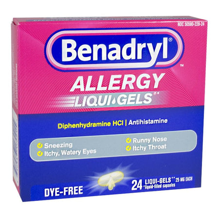 Benadryl Allergy LiquiGels - Box of 24 - All Travel Sizes