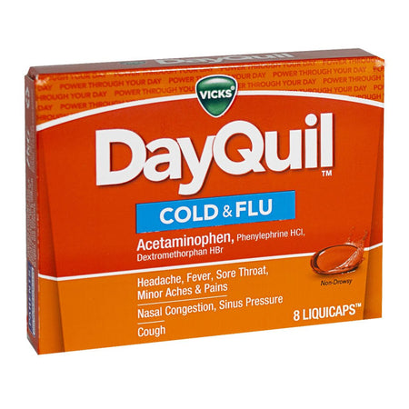 DayQuil Cold & Flu Relief - Box of 8 - All Travel Sizes