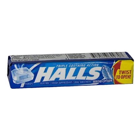 Halls Cough Suppressant Regular - Stick of 9 Drops - All Travel Sizes