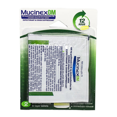 Mucinex DM Expectorant & Cough Suppressant - Card of 2 - All Travel Sizes