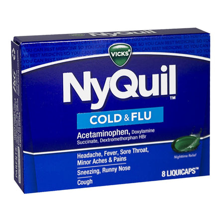 NyQuil Cold & Flu Relief - Box of 8 - All Travel Sizes