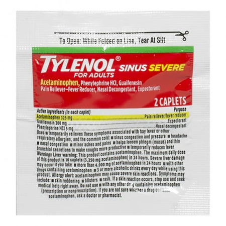 Tylenol Sinus Severe - Pack of 2 - All Travel Sizes