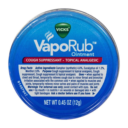 Vicks VapoRub Original Ointment - 0.45 oz. tin - All Travel Sizes