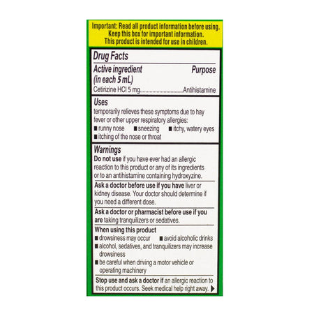 Zyrtec Children's Allergy Grape Syrup - 1 oz. - All Travel Sizes