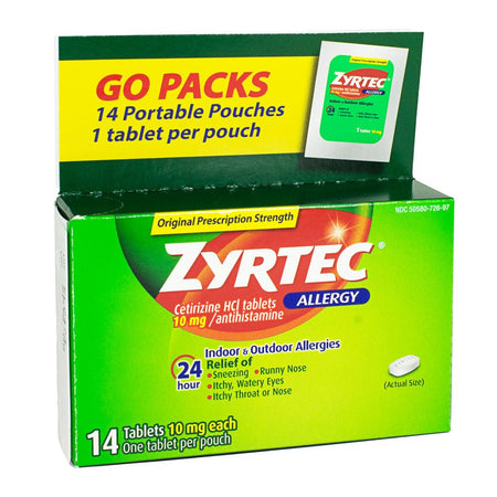 Zyrtec 24 Hour Allergy Relief Tablets 14ct - All Travel Sizes