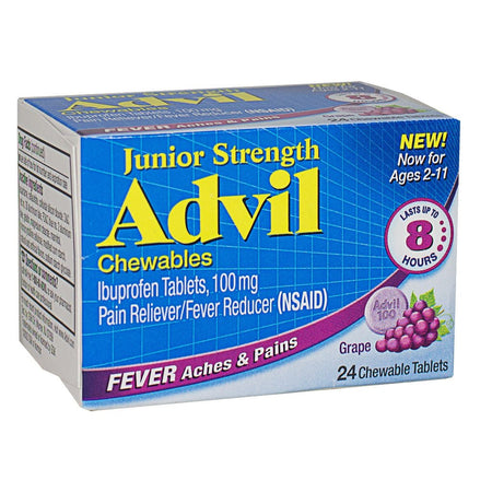 Advil Junior Strength Ibuprofen Chewables - Box of 24 - All Travel Sizes