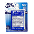 Alka-Seltzer pain reliever packaging with 4 tablets.