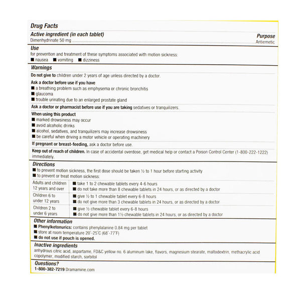 Dramamine Motion Sickness Relief Tablets - Pack of 2