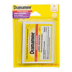 Dramamine Motion Sickness Less Drowsy Relief Tablets - Card of 2