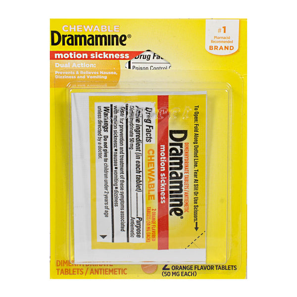Dramamine Motion Sickness Relief Tablets - Card of 2
