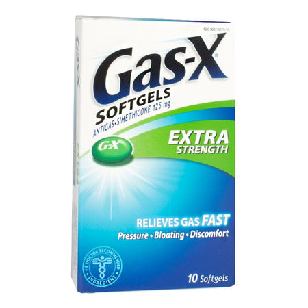 Gas - X Antigas Softgels - Box of 10 - All Travel Sizes