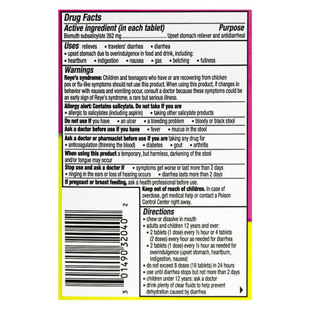 Pepto Bismol Chewables Box - Box of 12 - All Travel Sizes