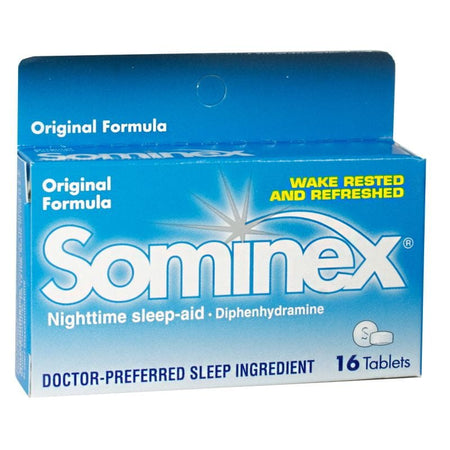 Sominex Nighttime Sleep - Aid - Box of 16 - All Travel Sizes