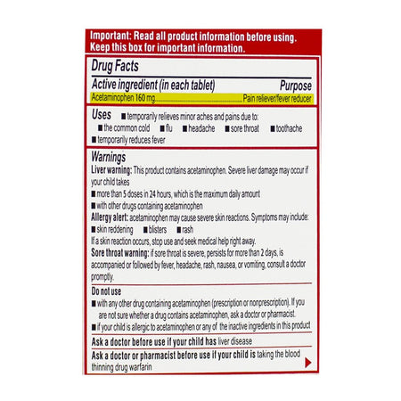 Tylenol Children's Bubblegum Chewables - Box of 24 - All Travel Sizes