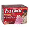 Tylenol Children's Bubblegum Chewables - Box of 24 - All Travel Sizes