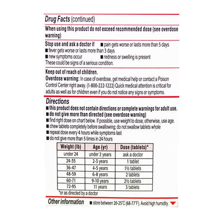 Tylenol Children's Chewables Grape - Box of 24 - All Travel Sizes