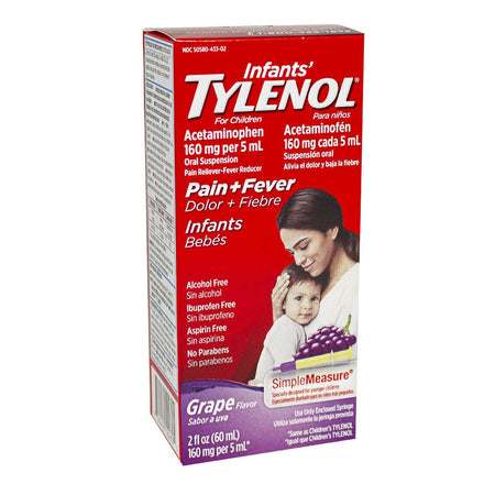 Tylenol Infants' Grape Flavor Oral Suspension - 2 fluid oz. - All Travel Sizes