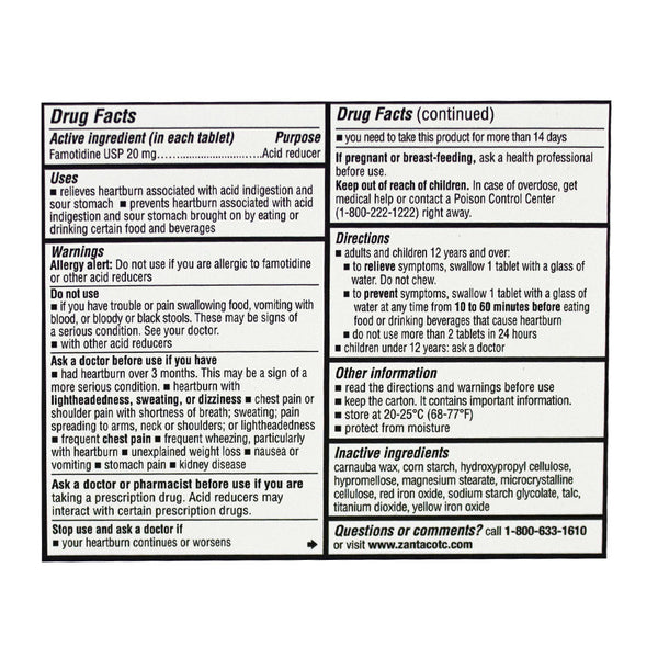 Zantac 360 Heartburn Relief - Card of 1