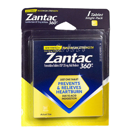 Zantac 360 Heartburn Relief - Card of 1 - All Travel Sizes