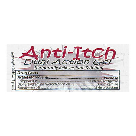 Coretex Anti - Itch Dual Action Gel - 1g Foil Packet - All Travel Sizes