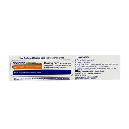 Voltaren Arthritis Pain Relief Gel – 20 gr - All Travel Sizes