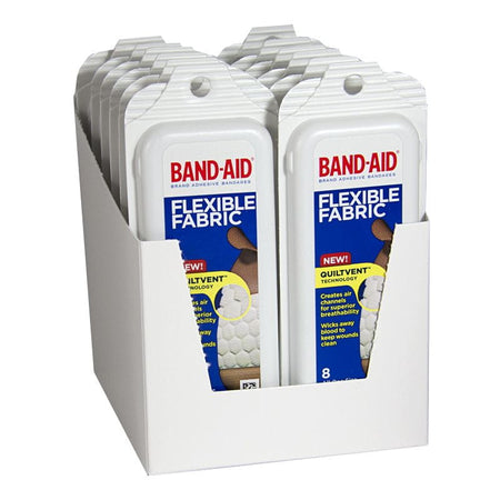Johnson & Johnson Flexible Fabric Band - Aids - Pack of 8 - All Travel Sizes