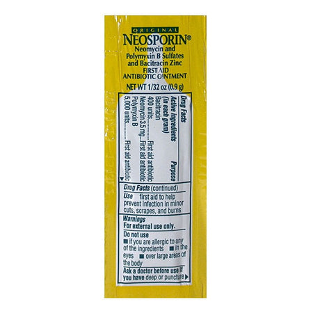 Neosporin Antibiotic Ointment - 0.9 gm. Foil Pack - All Travel Sizes