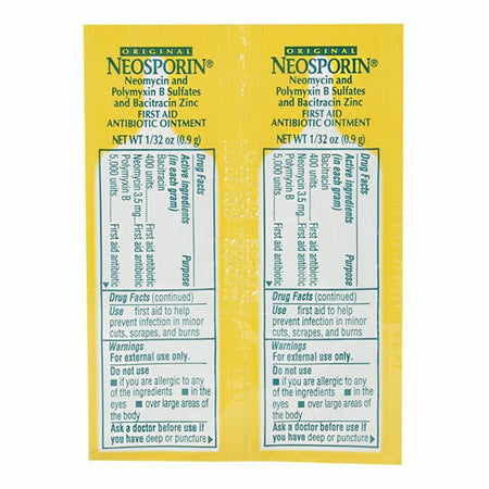 Neosporin Antibiotic Ointment - 0.9 gm. Foil Pack - All Travel Sizes