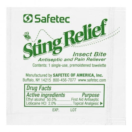 Safetec Insect Bite Sting Relief Wipe - All Travel Sizes