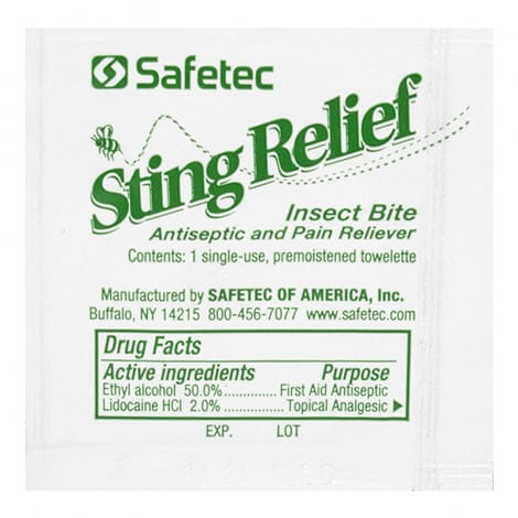 Safetec Insect Bite Sting Relief Wipe