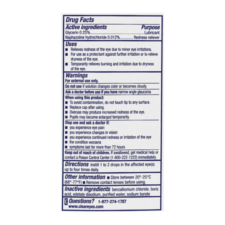 Clear Eyes 8 Hour Redness Relief Eye Drops - 0.5 oz. - All Travel Sizes