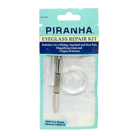 Piranha Eyeglass Repair Kit - 3 Piece Kit in Reusable Pouch - All Travel Sizes