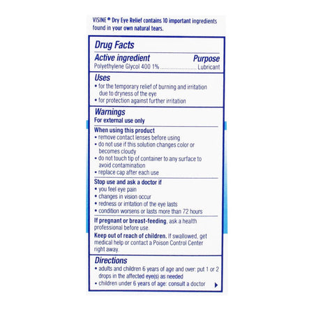 Visine Dry Eye Relief 0.5 oz, Twin Pack - All Travel Sizes