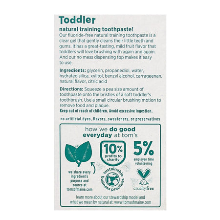 Tom's of Maine Mild Fruit Toddler Fluoride - Free Training Toothpaste - All Travel Sizes