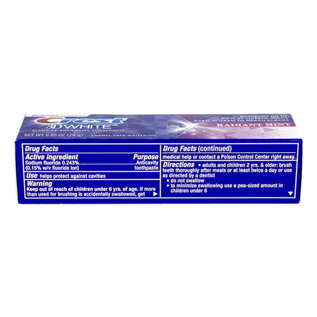 Crest 3D White Radiant Mint Toothpaste - 0.85 oz. - All Travel Sizes