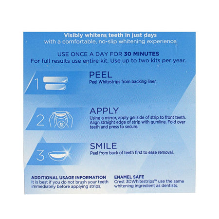 Crest 3D Whitestrips At - Home Teeth Whitening Kit - Box of 10 Treatments - All Travel Sizes