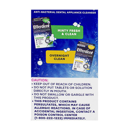 Efferdent Anti - Bacterial Denture Cleanser - Box of 44 - All Travel Sizes