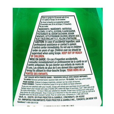 Scope Outlast Mint Mouthwash - 1L - All Travel Sizes