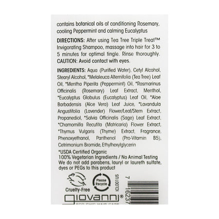 zzDISCONTINUED - Giovanni Tea Tree Triple Treat Conditioner - 2 oz. - All Travel Sizes